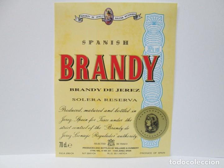 Etiquetas antiguas: ANTIGUA ETIQUETA BRANDY CO&Ntilde;AC, SPANISH BRANDY - Foto 1