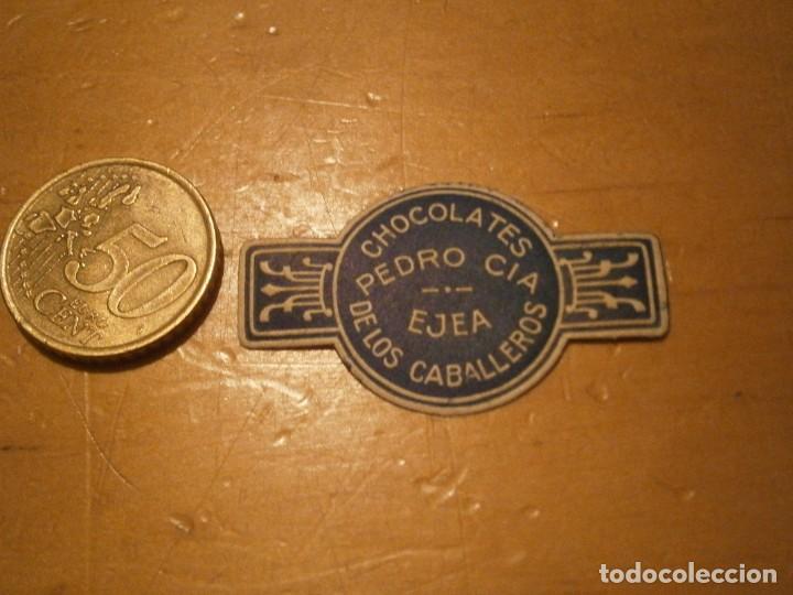 Etiquetas antiguas: ETIQUETA DE A&Ntilde;OS 30/40. CHOCOLATES PEDRO CIA (EJEA DE LOS CABALLEROS)