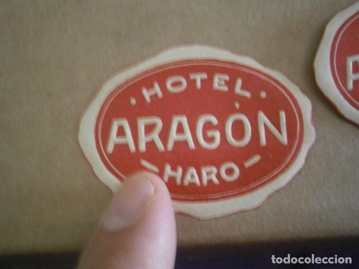 Etiquetas antiguas: ETIQUETA DE A&Ntilde;OS 30/40. HOTEL ARAGON HARO