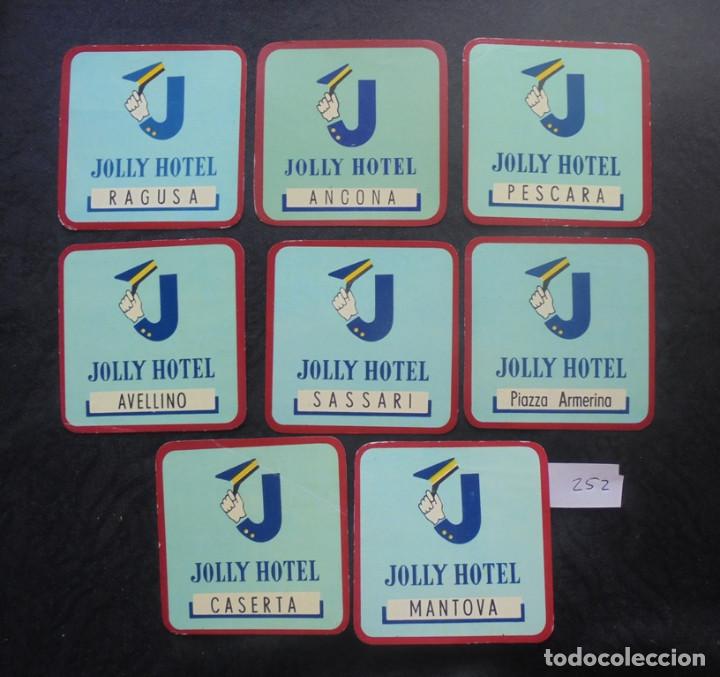 Etiquetas antiguas: Lote 8 Etiquetas vintage de viaje. Jolly Hotel