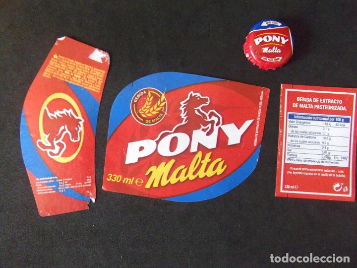 Etichette antiche: CERVEZA-V9-K-4-ETIQUETAS Y CHAPA-PONY-MALTA