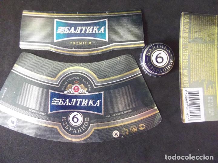 Old Labels: CERVEZA-V9-K-4-ETIQUETAS Y CHAPA-BALTIKA