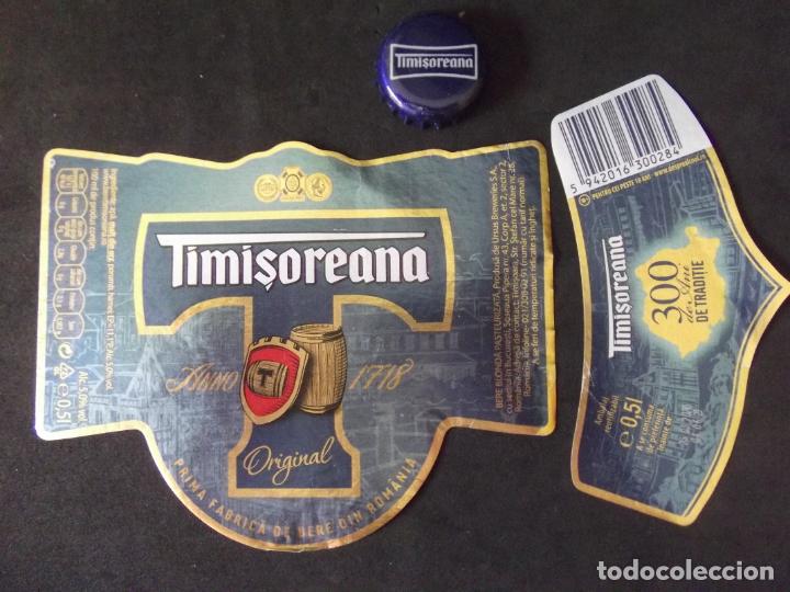 Old Labels: CERVEZA-V9-K-4-ETIQUETAS Y CHAPA-TIMISOREANA-ROMANIA