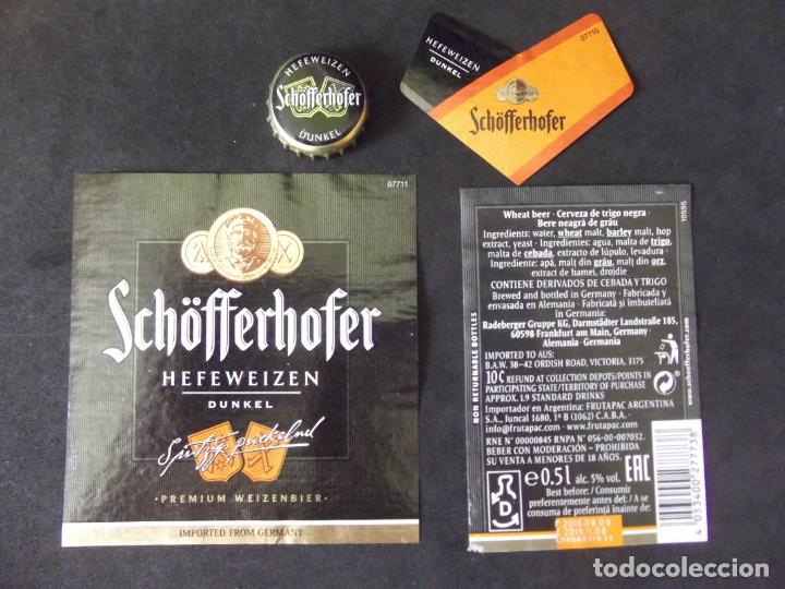 Old Labels: CERVEZA-V9-K-4-ETIQUETAS Y CHAPA-SCHOFFERHOFER-HEFEWEIZEN