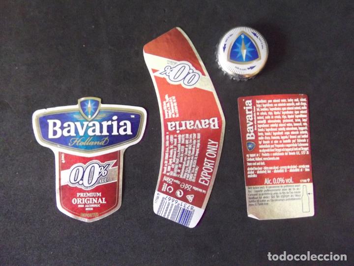 Old Labels: CERVEZA-V9-K-4-ETIQUETAS Y CHAPA-BAVARIA-HOLLAND.