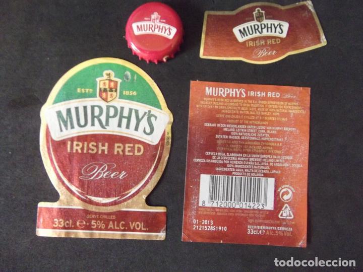 Old Labels: CERVEZA-V9-K-4-ETIQUETAS Y CHAPA-MURPHY'S-IRELAND