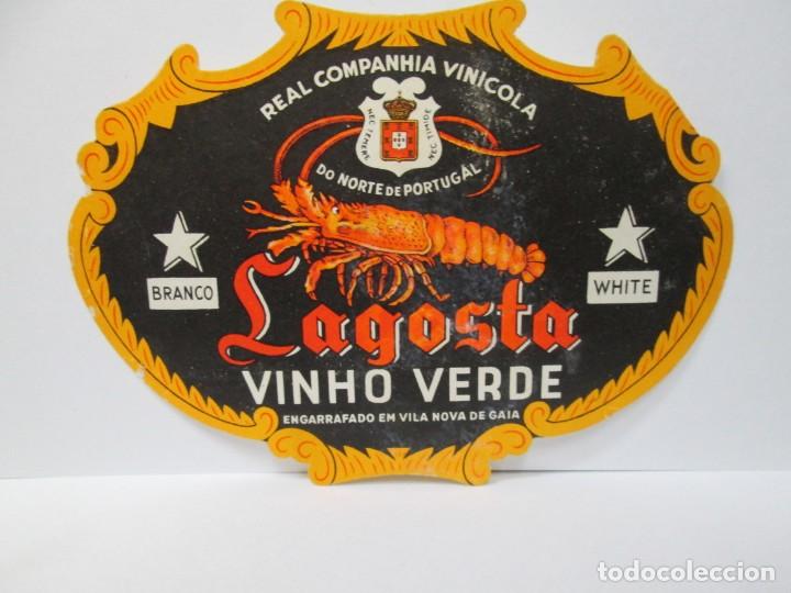 Etiquetas antiguas: ANTIGUA ETIQUETA LANGOSTA VINHO VERDE
