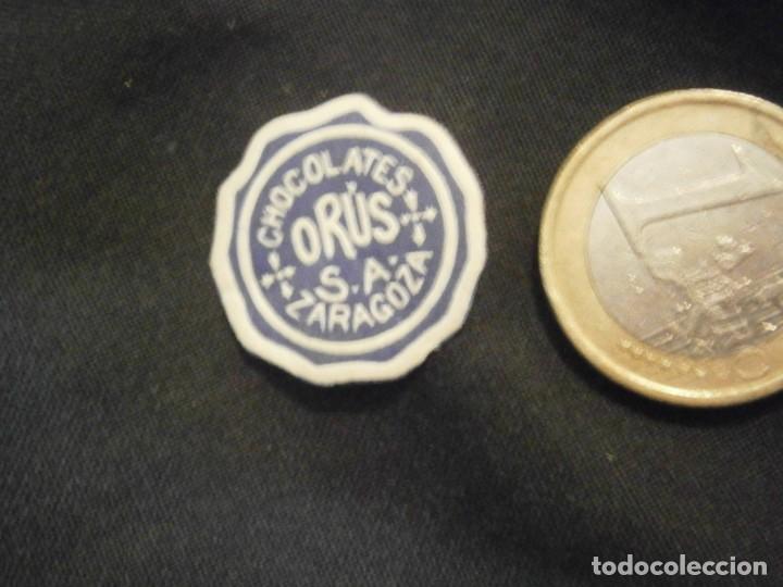 Etiquetas antigas: ETIQUETA DE ZARAGOAZA A&Ntilde;OS 30/40 CHOCOLATES ORUS S.A