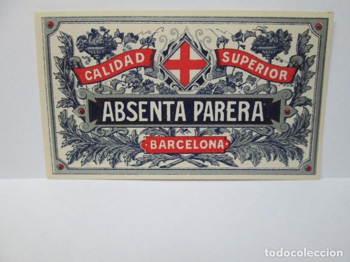 Etiquetas antiguas: ANTIGUA ETIQUETA, ABSENTA PARERA