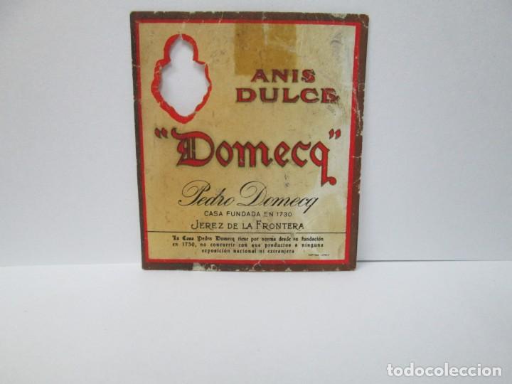 Etiquetas antiguas: ANTIGUA ETIQUETA ,ANIS DULCE DOMECQ