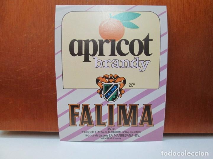 Etiquetas antiguas: ANTIGUA ETIQUETA BRANDY CO&Ntilde;AC, ABRICOT BRANDY FALIMA