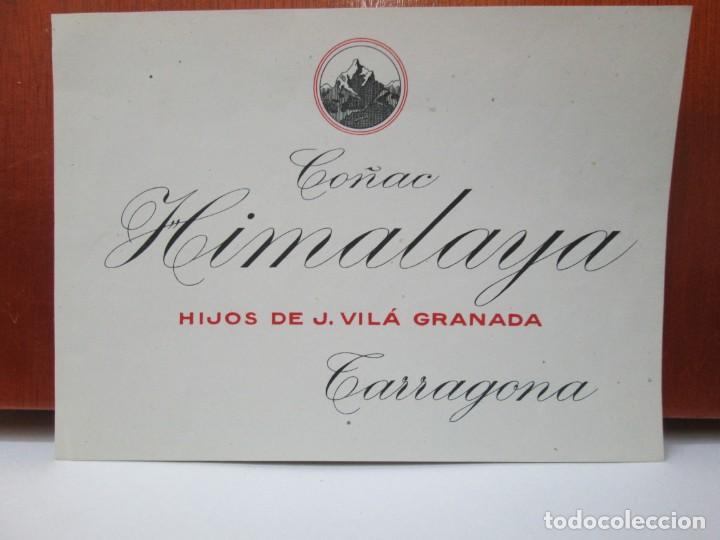 Etiquetas antiguas: ANTIGUA ETIQUETA BRANDY CO&Ntilde;AC, HIMALAYA