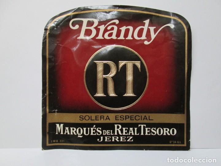Etiquetas antiguas: ANTIGUA ETIQUETA BRANDY CO&Ntilde;AC,RT.