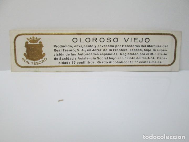Etiquetas antiguas: ANTIGUA ETIQUETA BRANDY CO&Ntilde;AC, OLOROSO VIEJO REAL TESOSO