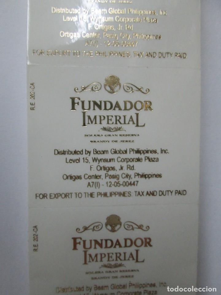 Etiquetas antiguas: ANTIGUA ETIQUETA BRANDY CO&Ntilde;AC, FUNDADOR IMPERIAL