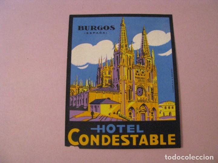 Etiquetas antiguas: ETIQUETA HOTEL CONDESTABLE, BURGOS, ESPA&Ntilde;A.