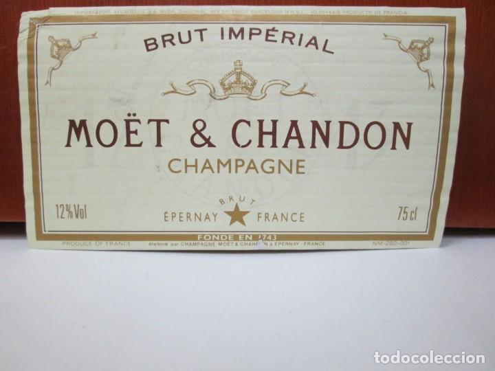 Etiquetas antiguas: ANTIGUA ETIQUETA, BRUT IMPERIAL MOET CHANDON CHAMPAGNE