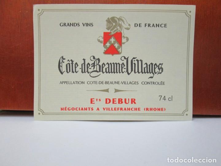 Etiquetas antiguas: ANTIGUA ETIQUETA, GRAND VINS DE FRANCE COTE DE BEAUME VILLAGES