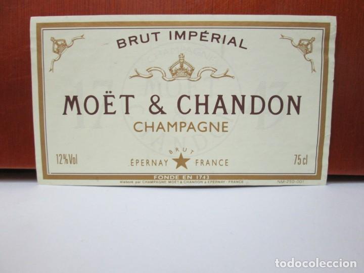 Etiquetas antiguas: ANTIGUA ETIQUETA, BRUT IMPERIAL MOET CHANDON CHAMPAGNE