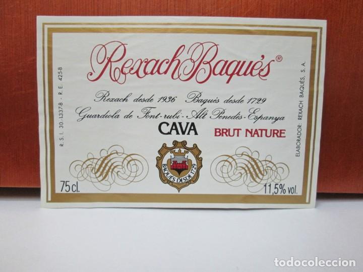 Etiquetas antigas: ANTIGUA ETIQUETA, CAVA REXACH BAGUES