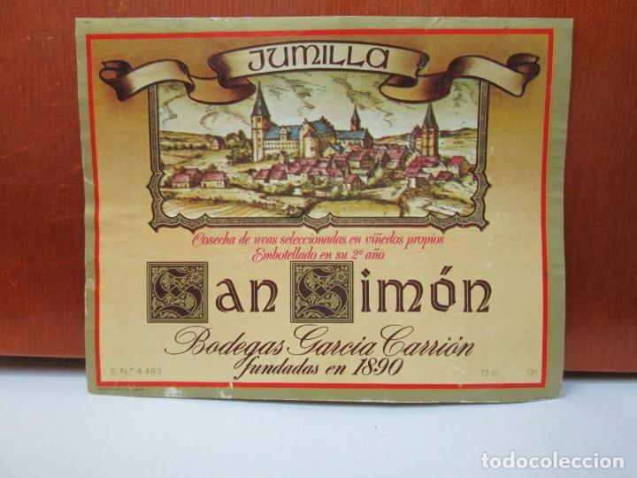 Old Labels: ANTIGUA ETIQUETA, SAN SIMON-JUMILLA