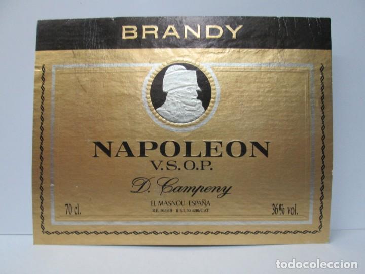 Etiquetas antiguas: ANTIGUA ETIQUETA BRANDY CO&Ntilde;AC, NAPOLEON, 2 ETIQUETAS