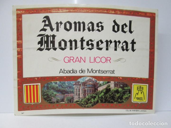 Etiquetas antiguas: ANTIGUA ETIQUETA, LICOR AROMAS DE MONTSERRAT
