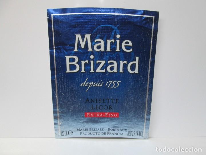 Etiquetas antiguas: ANTIGUA ETIQUETA, MARIE BRIZARD EXTRA FINO 2 ETIQUETAS