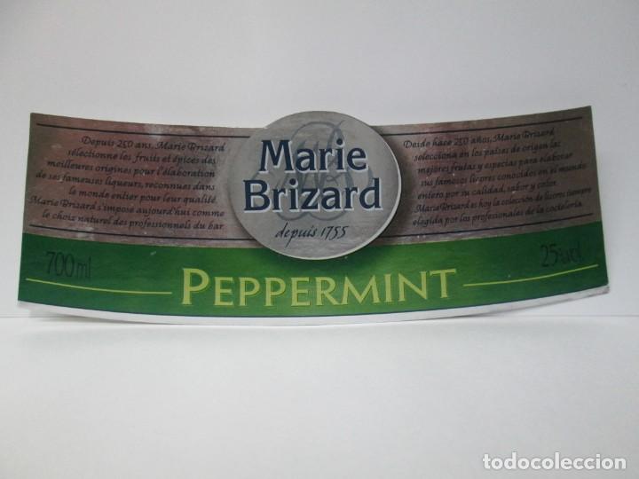 Etiquetas antiguas: ANTIGUA ETIQUETA, MARIE BRIZARD PEPPERMINT, 4 ETIQUETAS