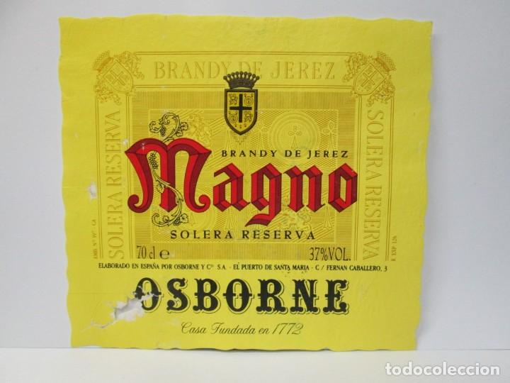 Etiquetas antiguas: ANTIGUA ETIQUETA BRANDY CO&Ntilde;AC, MAGNO 2 ETIQUETAS