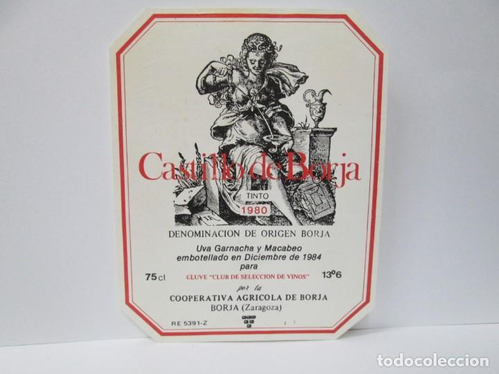 Etiquetas antigas: ANTIGUA ETIQUETA, CASTILLO DE BORJA, 2 ETIQUETAS