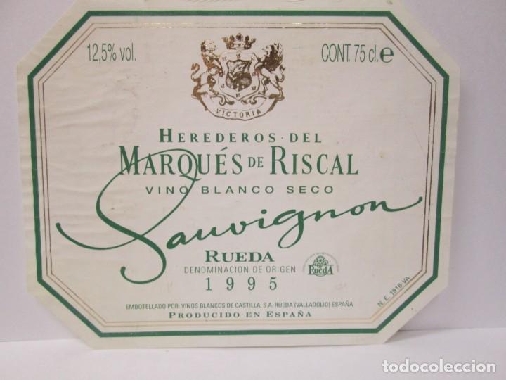 Etiquetas antigas: ANTIGUA ETIQUETA, HEREDEROS DEL MARQUES DE RISCAL, 2 ETIQUETAS