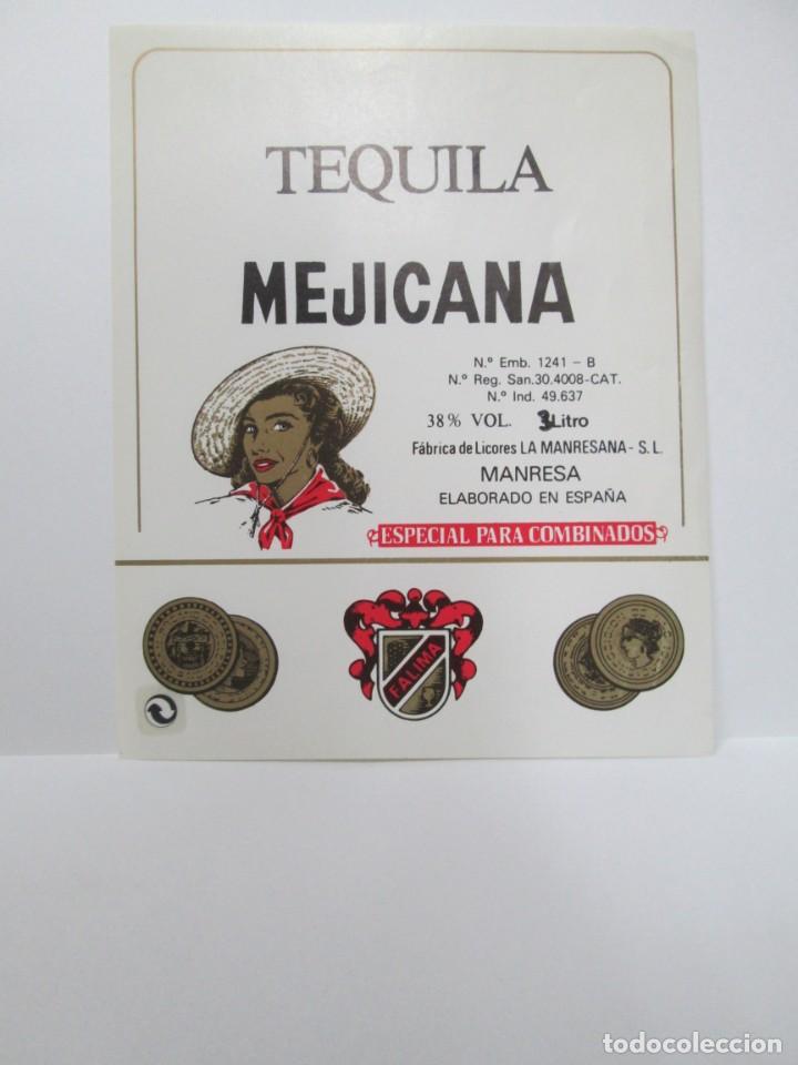 Etichette antiche: ANTIGUA ETIQUETA, TEQUILA MEJICANA