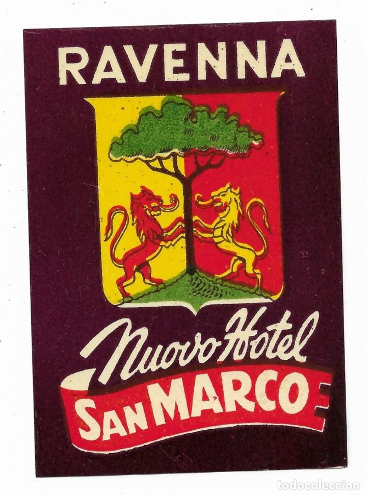 Etiquetas antiguas: ETIQUETA, RAVENNA NUOVO HOTEL SAN MARCO. NUEVA.