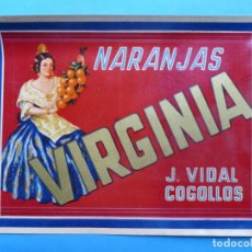 Etiquetas antiguas: 10 ANTIGUAS ETIQUETAS DE NARANJAS - VIRGINIA, J. VIDAL COGOLLOS