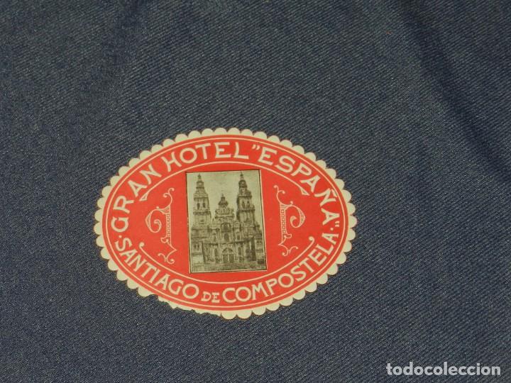 Etiquetas antiguas: ETIQUETA DE HOTEL - GRAN HOTEL ESPA&Ntilde;A SANTIAGO DE COMPOSTELA, 10X8CM, SE&Ntilde;ALES DE USO