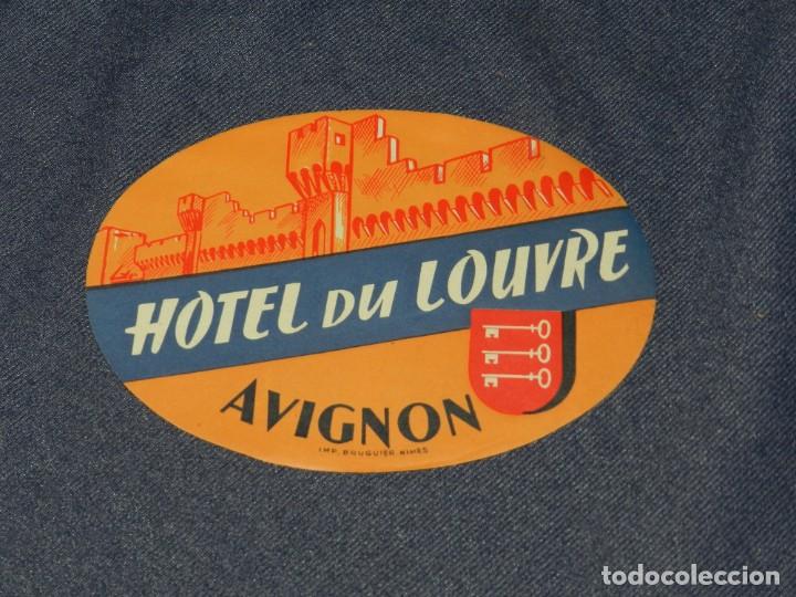 Etiquetas antiguas: ETIQUETA DE HOTEL - HOTEL DU LOUVRE AVIGNON - 14X10CM, BUEN ESTADO