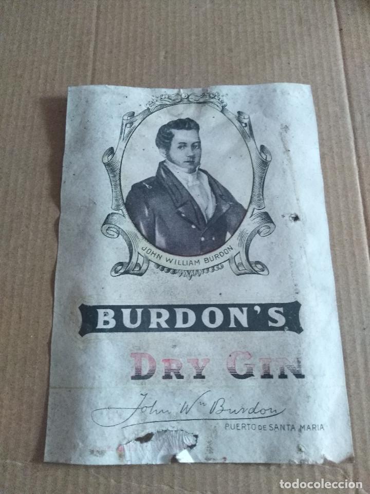 Etiquetas antiguas: etiqueta ginebra dry gin