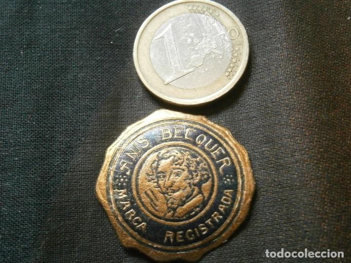 Etiquetas antiguas: PRECIOSA ATIQUETA PUBLICITARIA A&Ntilde;OS 30/40, ANIS BECQUER, MARCA REGISTRADA.