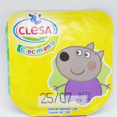 Étiquettes anciennes: TAPA DE YOGUR CLESA COLECCION PEPPA PIG 2020 - DANNY DOG. Lote 220131655