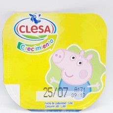 Étiquettes anciennes: TAPA DE YOGUR CLESA COLECCION PEPPA PIG 2020 - GEORGE. Lote 220131885