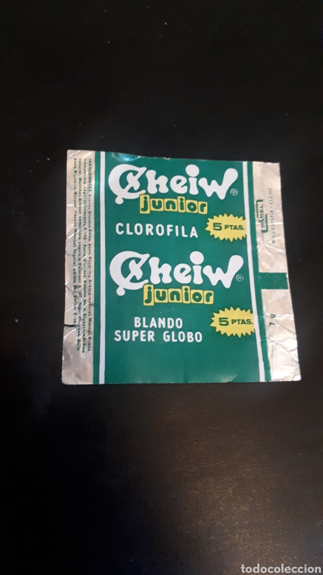 Etiquetas antiguas: Antiguo envoltorio chicle CLOROFILA CHEIW SERIE CHISTES