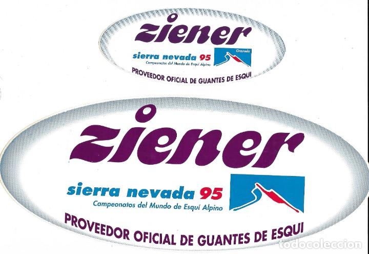 Etiquetas antiguas: Etiquetas adhesivas del campeonato del mundo de ski Sierra Nevada 95