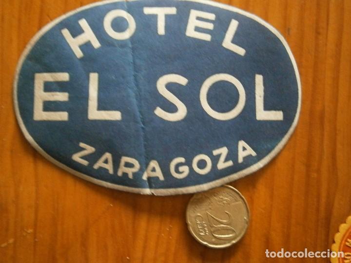 Etiquetas antiguas: &iexcl;&iexcl; ETIQUETA DE ,ZARAGOZA''A&Ntilde;OS 30 40&iexcl;UNICA EN TC&iexcl; HOTEL EL SOL