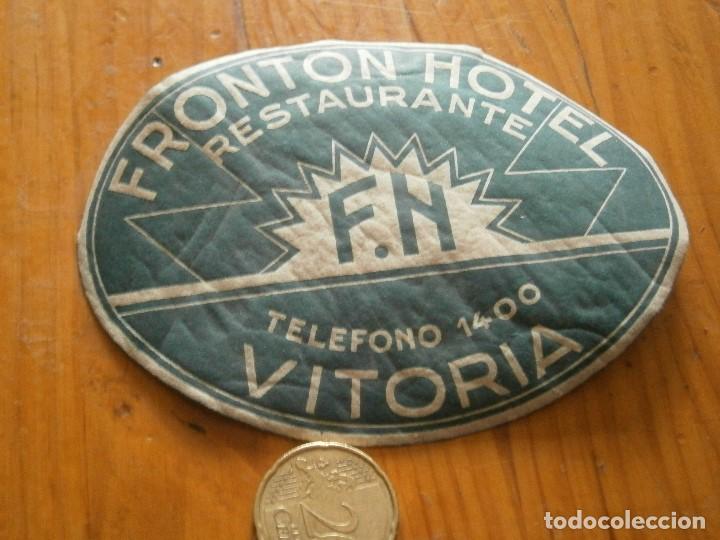 Etiquetas antiguas: HOTEL FRONTON,VITORIA&iexcl;ETIQUETA,DE,IMPRENTA,A&Ntilde;OS 30,40,UNICA,EN,TC,DISPONEMOS,MAS.DE,.100.000,