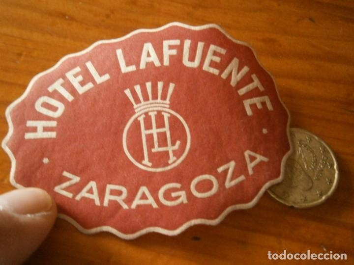 Etiquetas antiguas: ETIQUETA A&Ntilde;OS 30/40, HOTEL LA FUENTE (ZARAGOZA)