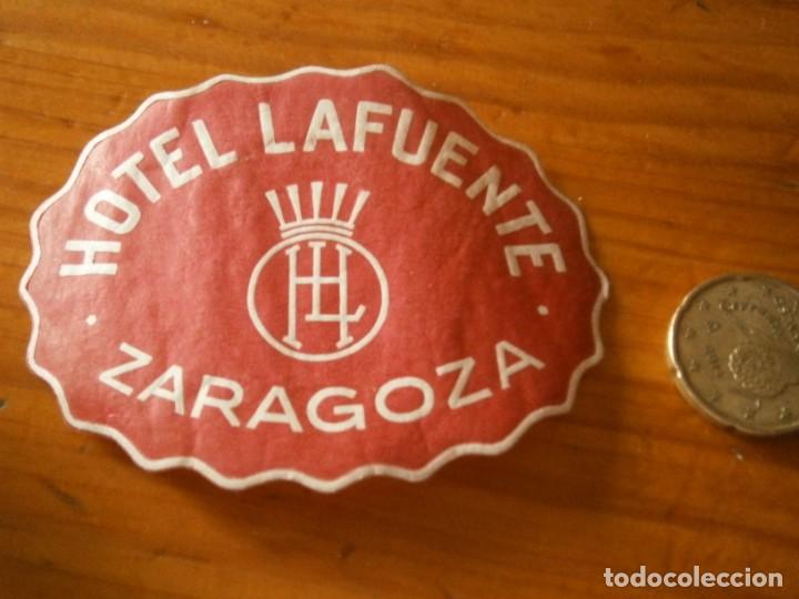 Etiquetas antiguas: ETIQUETA A&Ntilde;OS 30/40, HOTEL LA FUENTE (ZARAGOZA)