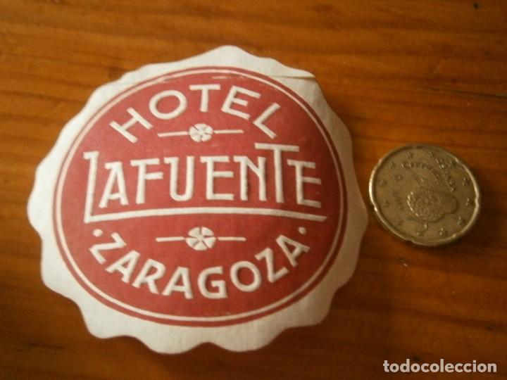 Etiquetas antiguas: ETIQUETA A&Ntilde;OS 30/40, HOTEL LA FUENTE (ZARAGOZA)