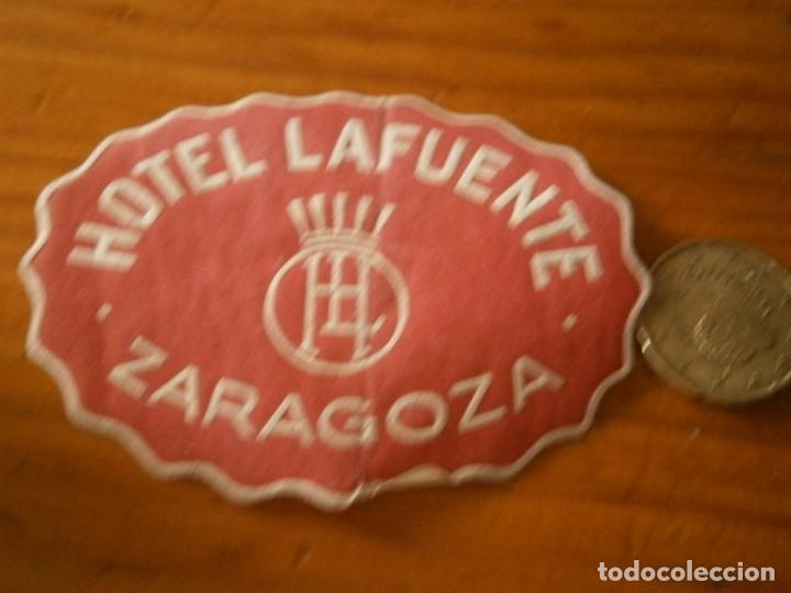 Etiquetas antiguas: ETIQUETA A&Ntilde;OS 30/40, HOTEL LA FUENTE (ZARAGOZA)