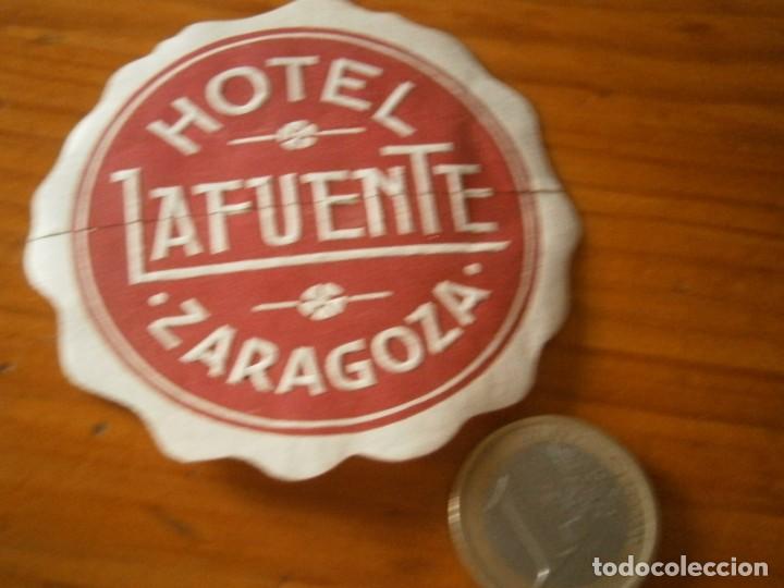 Etiquetas antiguas: ETIQUETA ZARAGOZA A&Ntilde;OS 30/40, HOTEL LA FUENTE